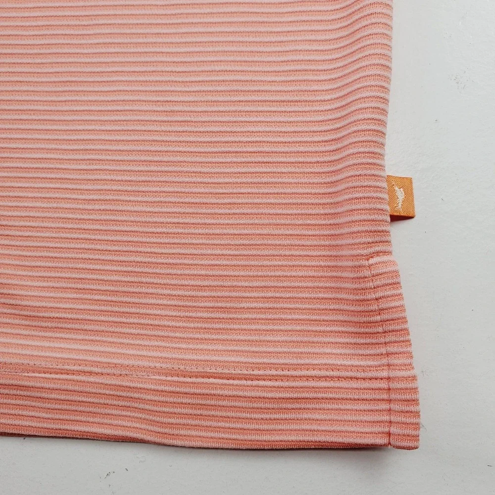 Tommy Bahama Polo Men XL Coral Stretch Striped Short‎ Sleeve Casual Outdoor